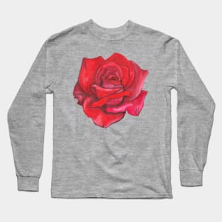 Watercolor red rose Long Sleeve T-Shirt